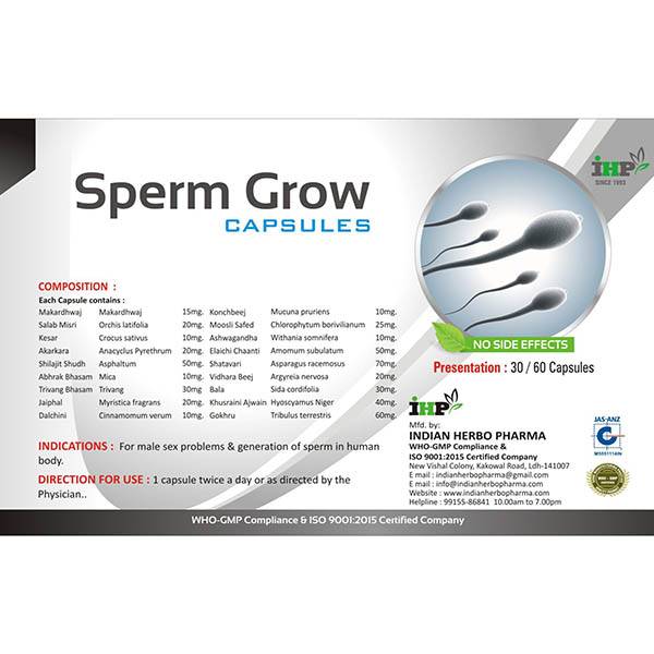 IHP Sperm Grow Capsule- 30Capsule 4 Sperm Grow Capsule