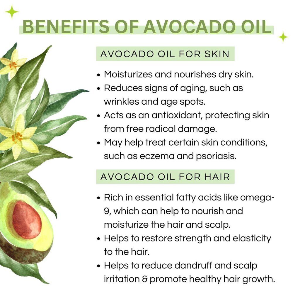 Avocado Oil Cold Pressed Unrefined 100% Pure Natural Carrier Oil for Skin, Hair & Massage - 30ml 4 Avocado Oil Cold Pressed Unrefined 100% Pure Natural Carrier Oil for Skin, Hair & Massage - 30ml - Image 3