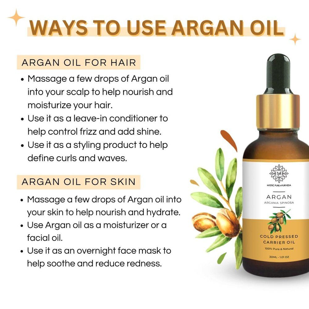 Mystic Pure Argan Oil For Hair & Skin Care - Natural and Organic- 30ml 3 Mystic Pure Argan Oil For Hair & Skin Care - Natural and Organic- 30ml - Image 2