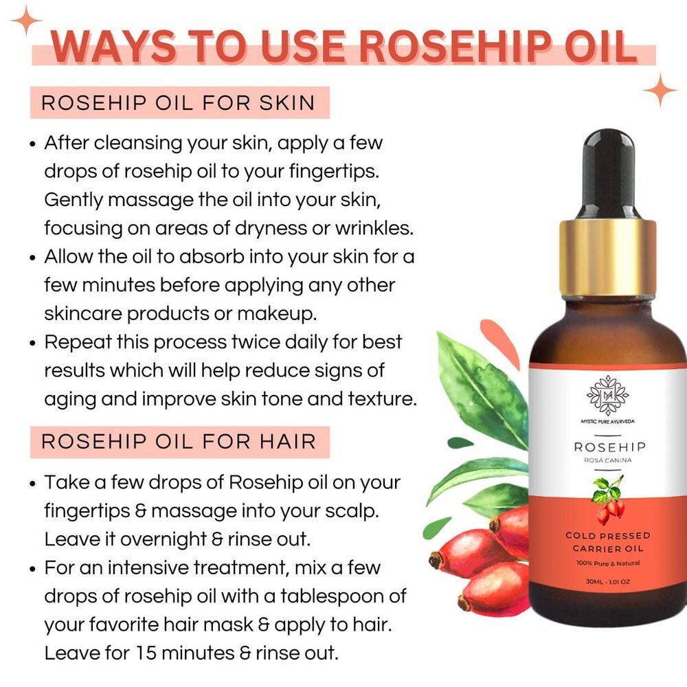 Pure Cold Pressed Rose Hip Oil Natural Skin & Hair Care- 30ml 3 Pure Cold Pressed Rose Hip Oil Natural Skin & Hair Care- 30ml - Image 2